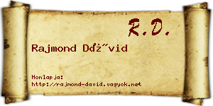 Rajmond Dávid névjegykártya